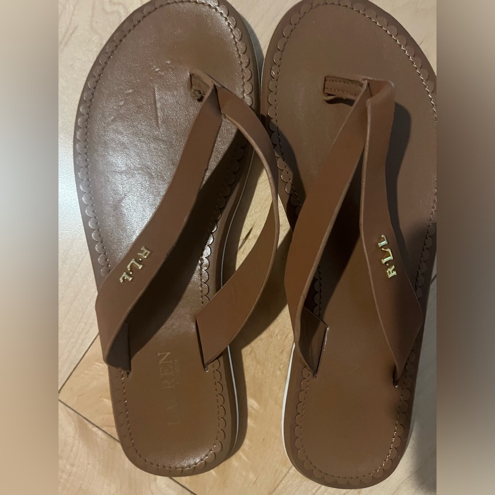 Brown leather Ralph Lauren sandals size 7